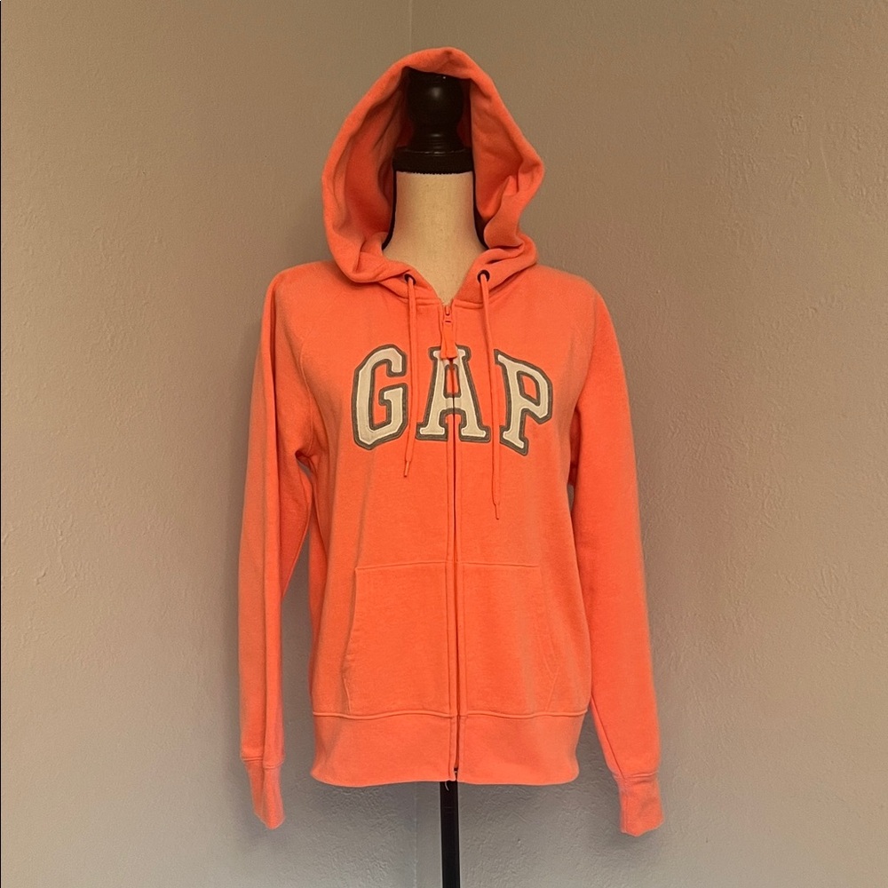 GAP Women’s Neon Coral Zip Hoodie